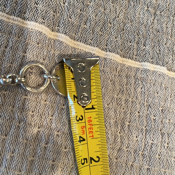 Sterling Rolo style link bracelet with Sterling round charm (engraveable) - Picture 6 of 6